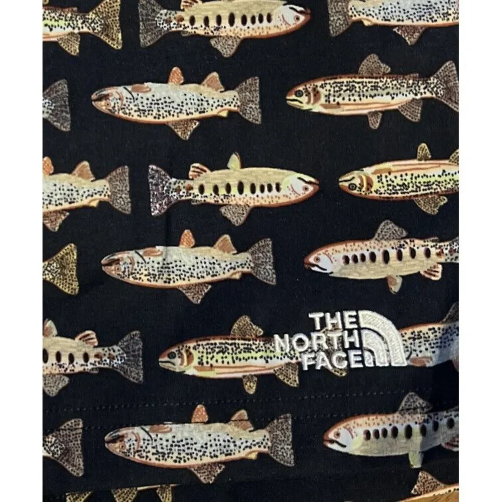 New $59 The North Face Class V Flash Dry Fish Print Water Mens Pull On Shorts XL